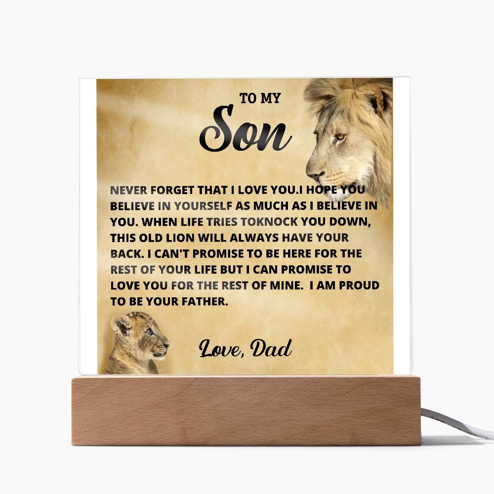 To My Son Acrylic - Never Forget