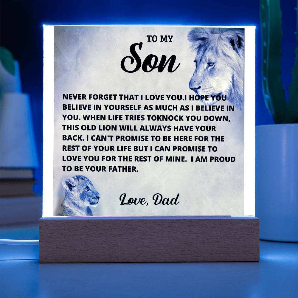 To My Son Acrylic - Never Forget