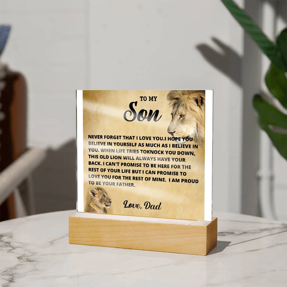 To My Son Acrylic - Never Forget