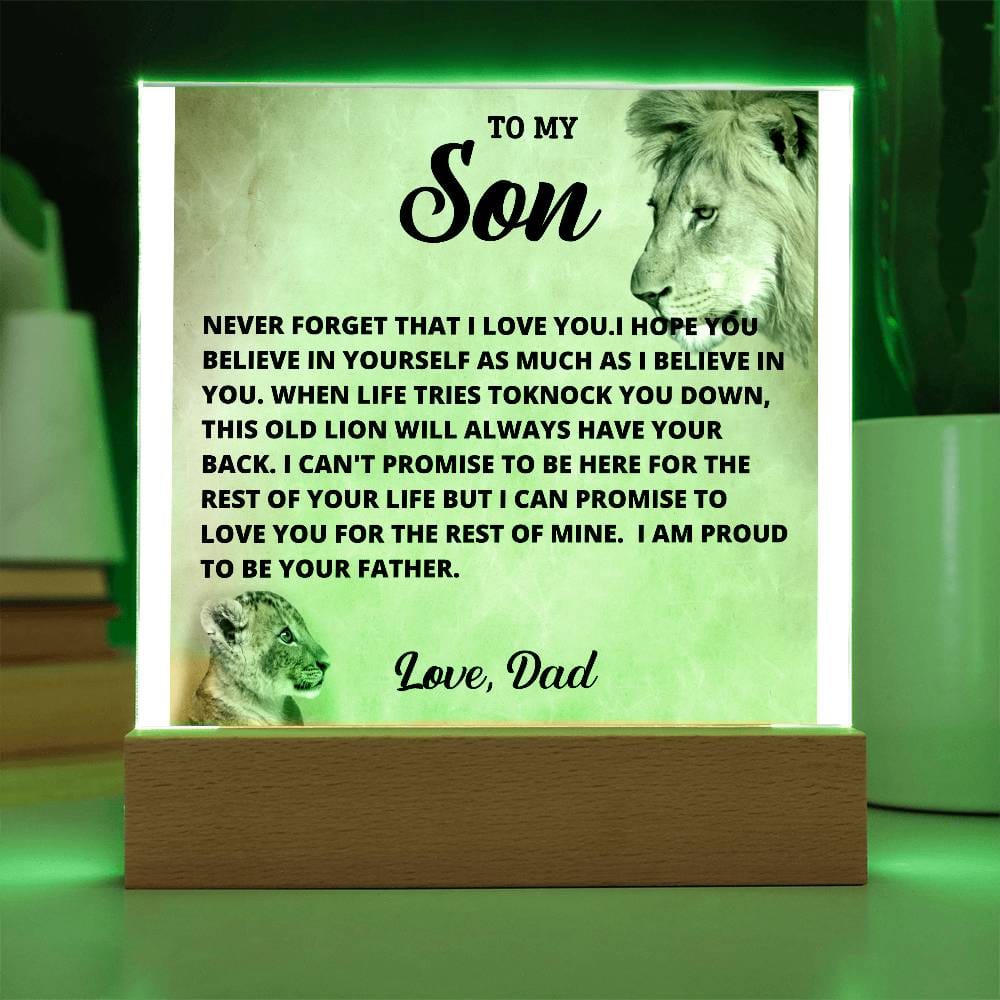 To My Son Acrylic - Never Forget