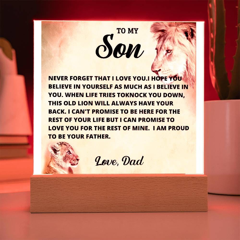 To My Son Acrylic - Never Forget