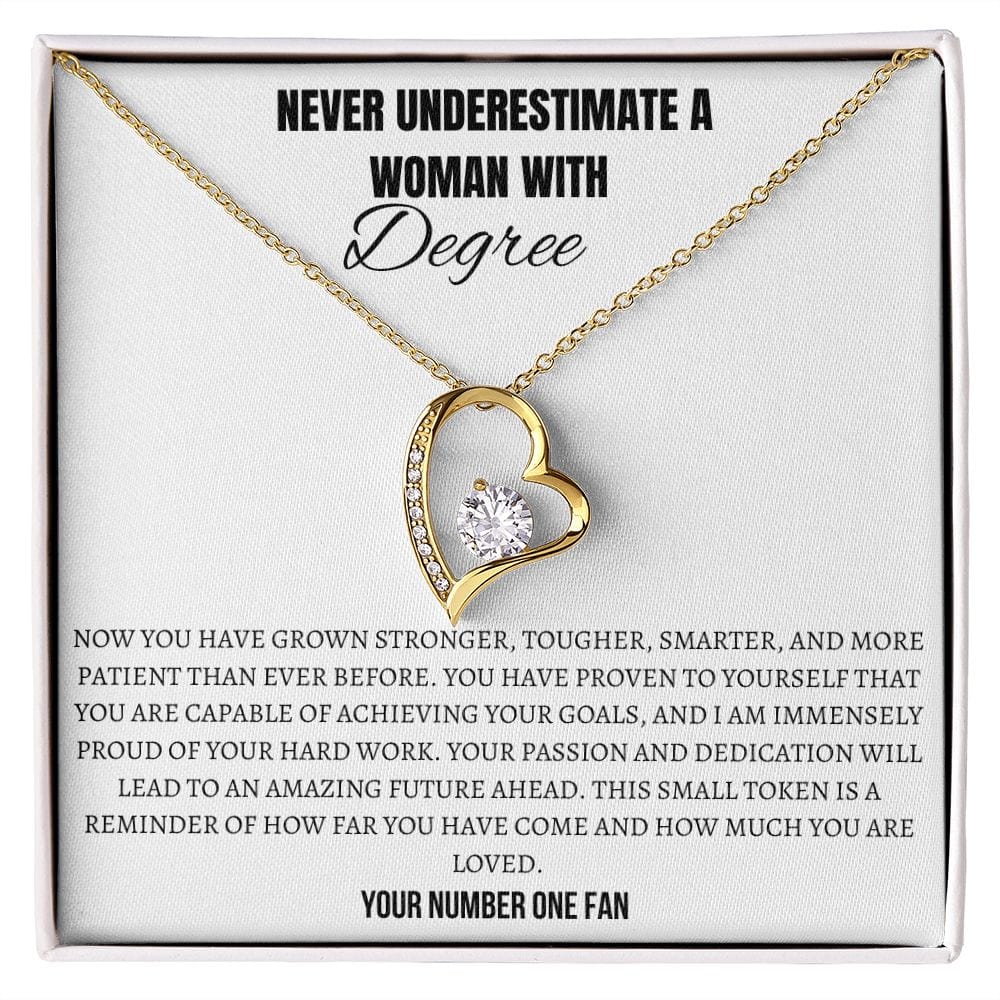 Never underestimate a WOMAN with a DEGREE -You have grown stronger and tougher