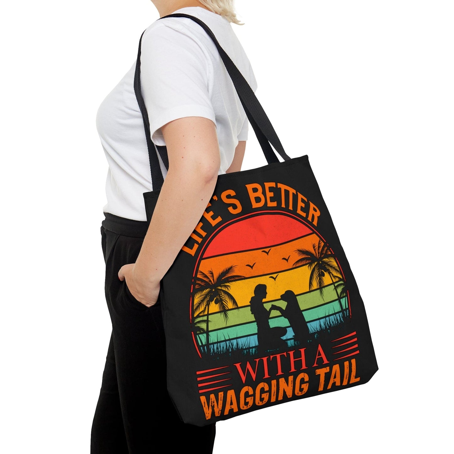 Life is Better with a Wagging Tail Tote Bag (AOP)