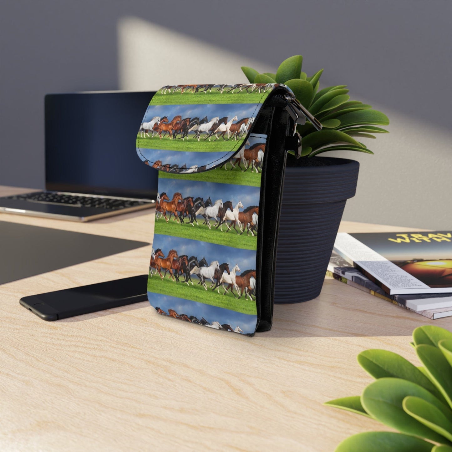 Galloping Horses Cell Phone Wallet