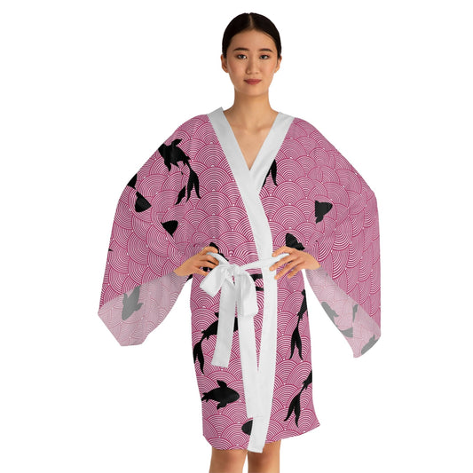 Koi Motif Sleeve Kimono Robe (AOP)