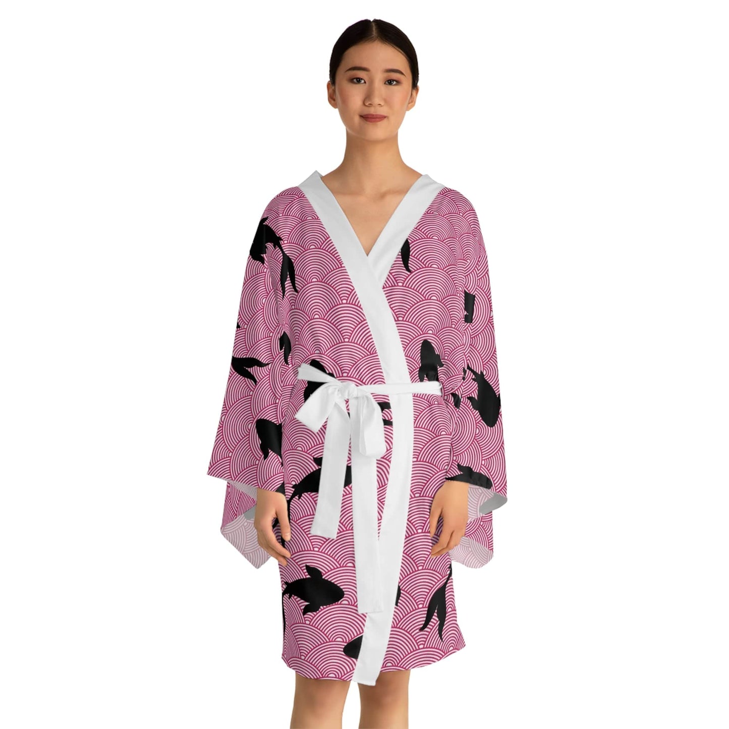 Koi Motif Sleeve Kimono Robe (AOP)