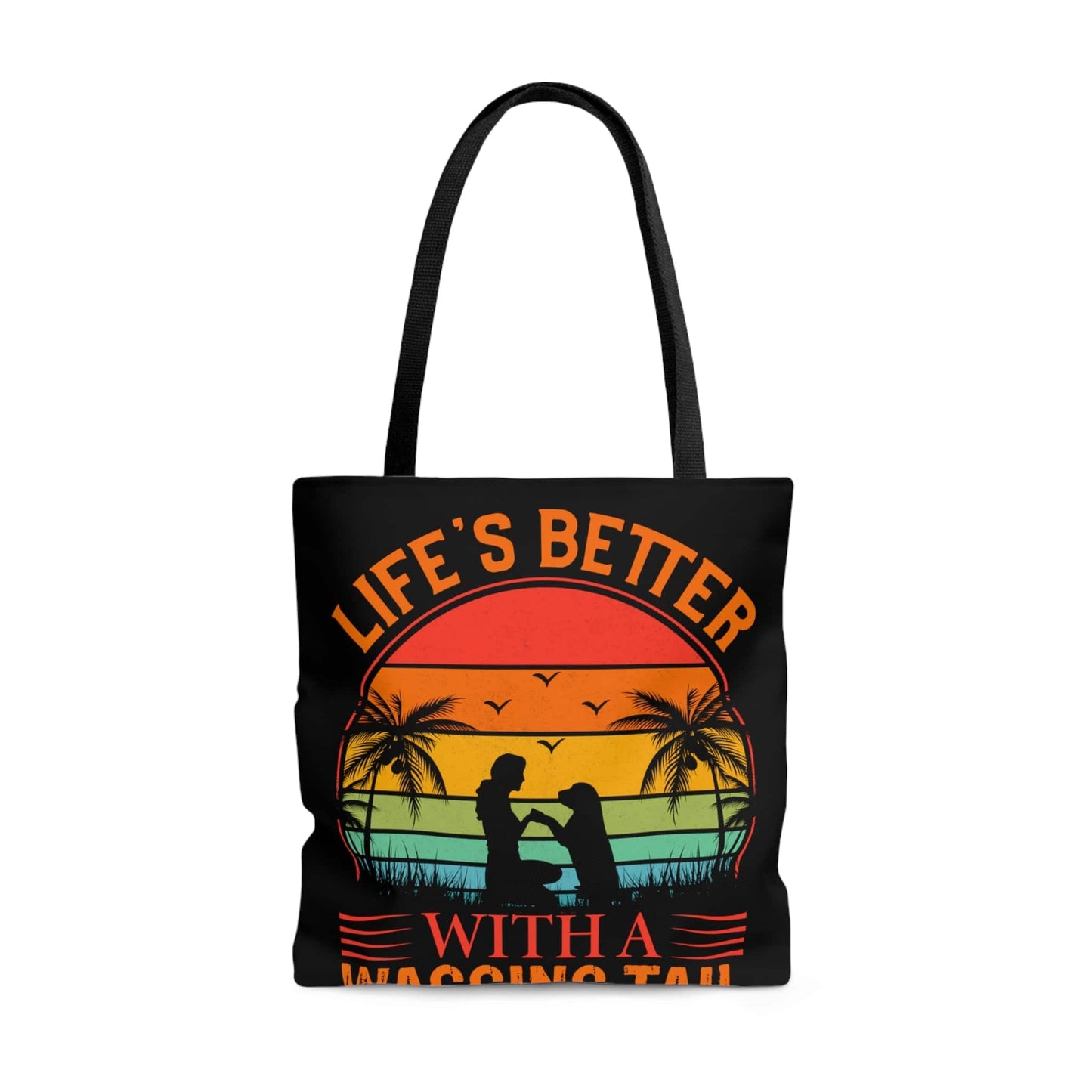 Life is Better with a Wagging Tail Tote Bag (AOP)