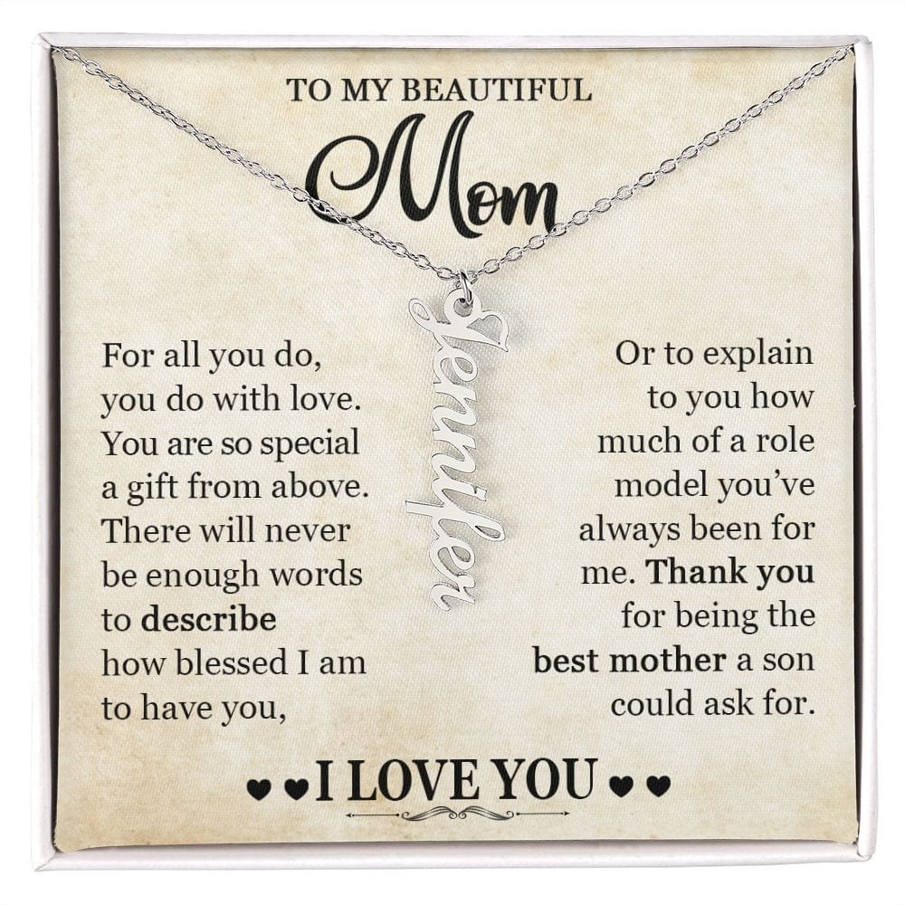 TO MY BEAUTIFUL MOM- Thank you for being the best mom.