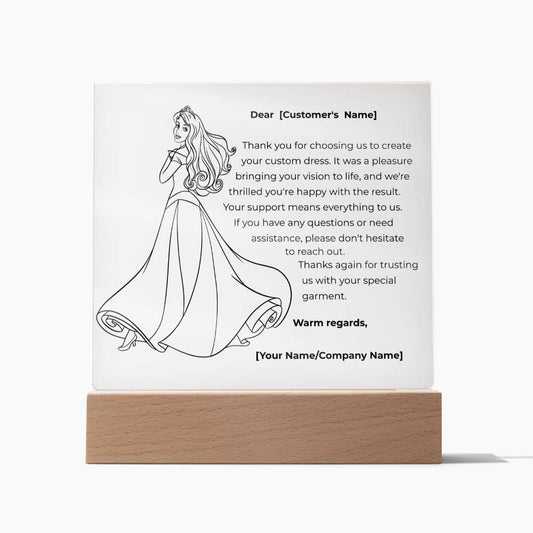 A heartfelt message with our Square Acrylic Plaque