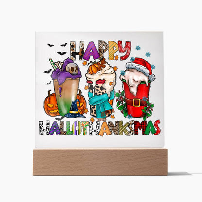 Happy Hallothankmas - Acrylic Plaque