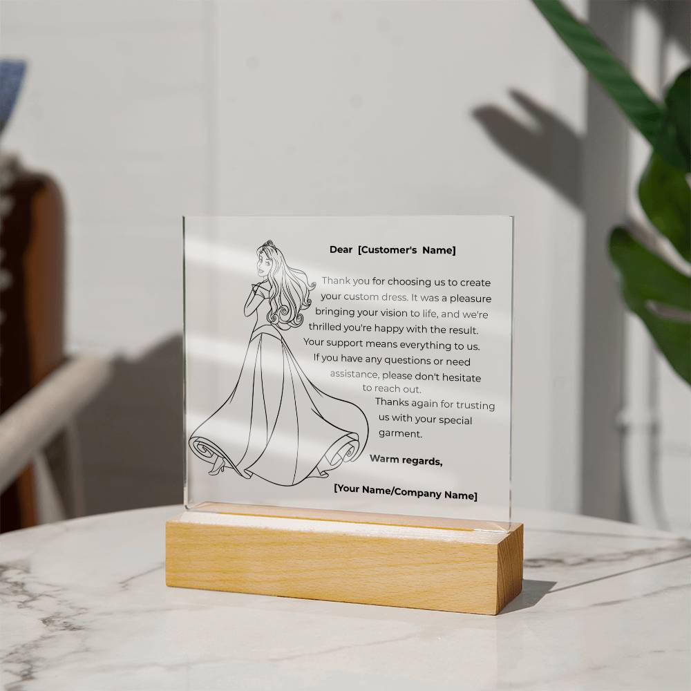 A heartfelt message with our Square Acrylic Plaque