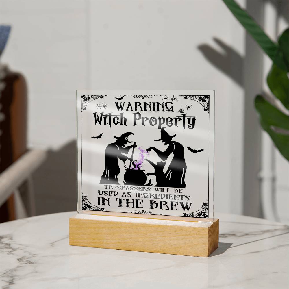 Warning witch property - Acrylic plaque