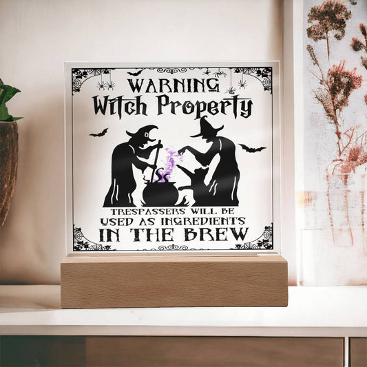 Warning witch property - Acrylic plaque