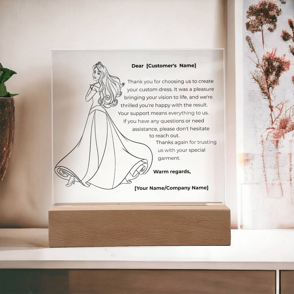 A heartfelt message with our Square Acrylic Plaque