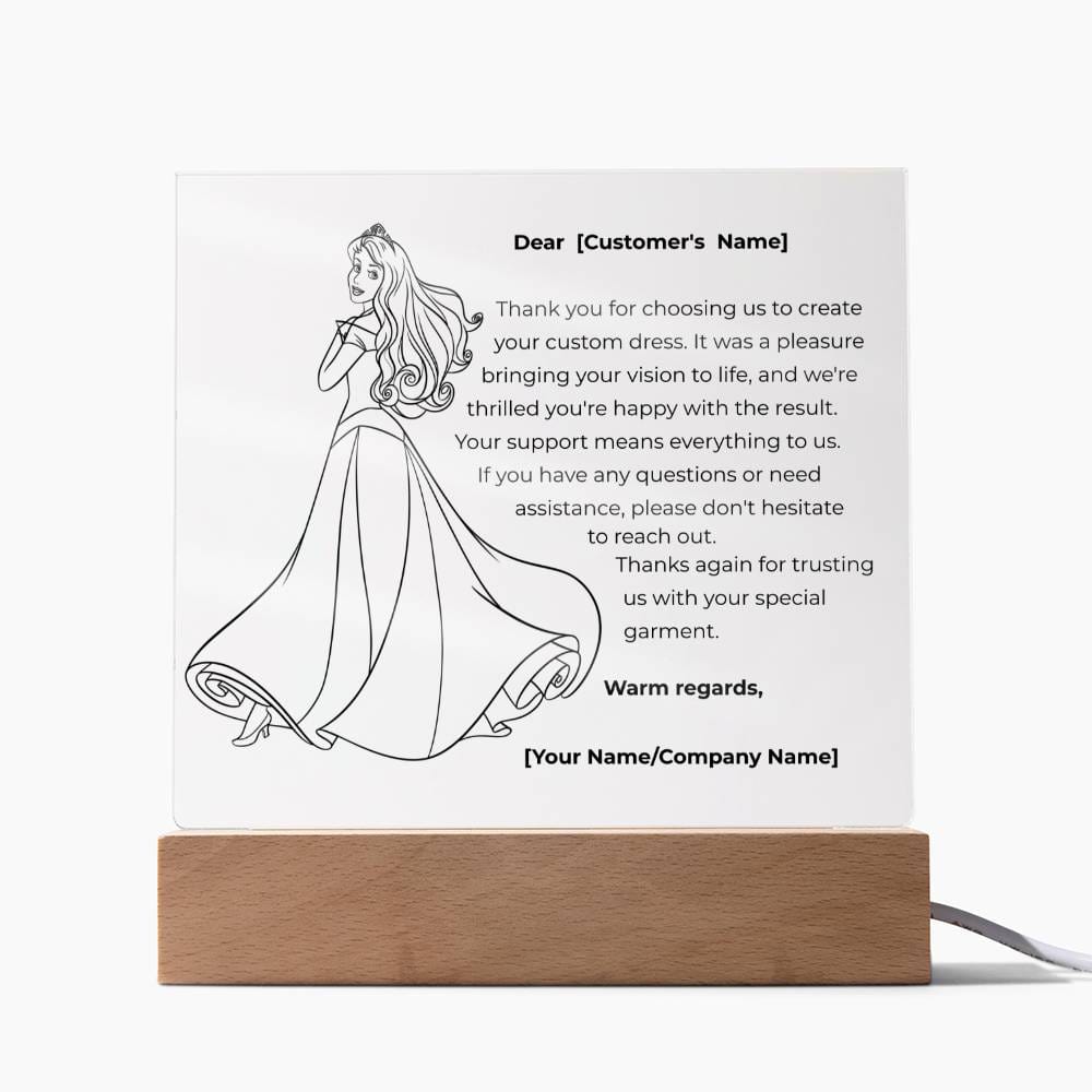 A heartfelt message with our Square Acrylic Plaque