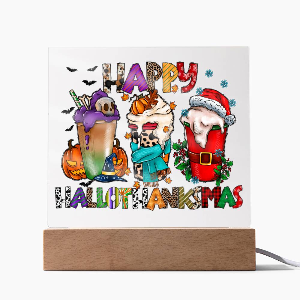 Happy Hallothankmas - Acrylic Plaque