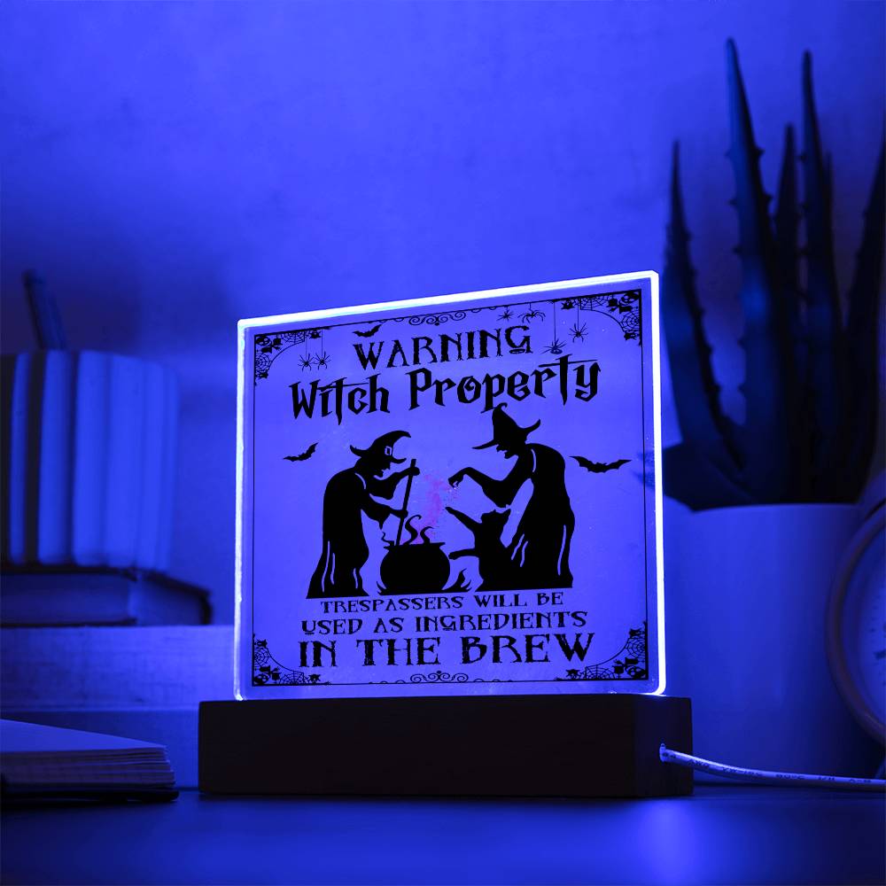 Warning witch property - Acrylic plaque