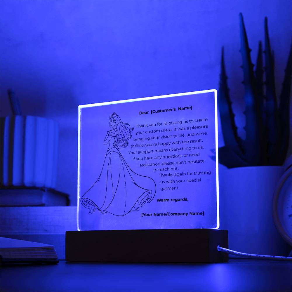 A heartfelt message with our Square Acrylic Plaque