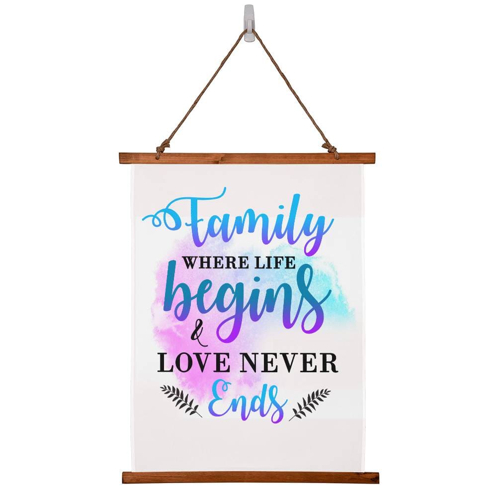 Family Where Life Begins - Framed Wall Tapestry