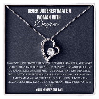 Never underestimate a WOMAN with a DEGREE -You have grown stronger and tougher
