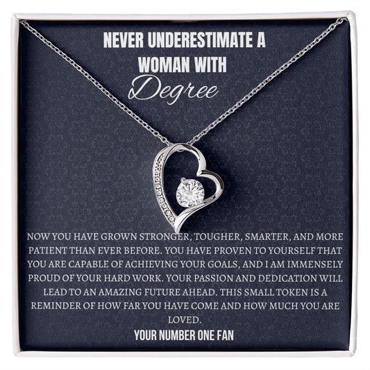 Never underestimate a WOMAN with a DEGREE -You have grown stronger and tougher