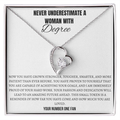 Never underestimate a WOMAN with a DEGREE -You have grown stronger and tougher