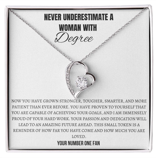 Never underestimate a WOMAN with a DEGREE -You have grown stronger and tougher