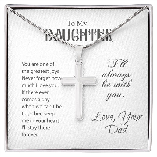 To My Daughter, Cross Necklace Pendant